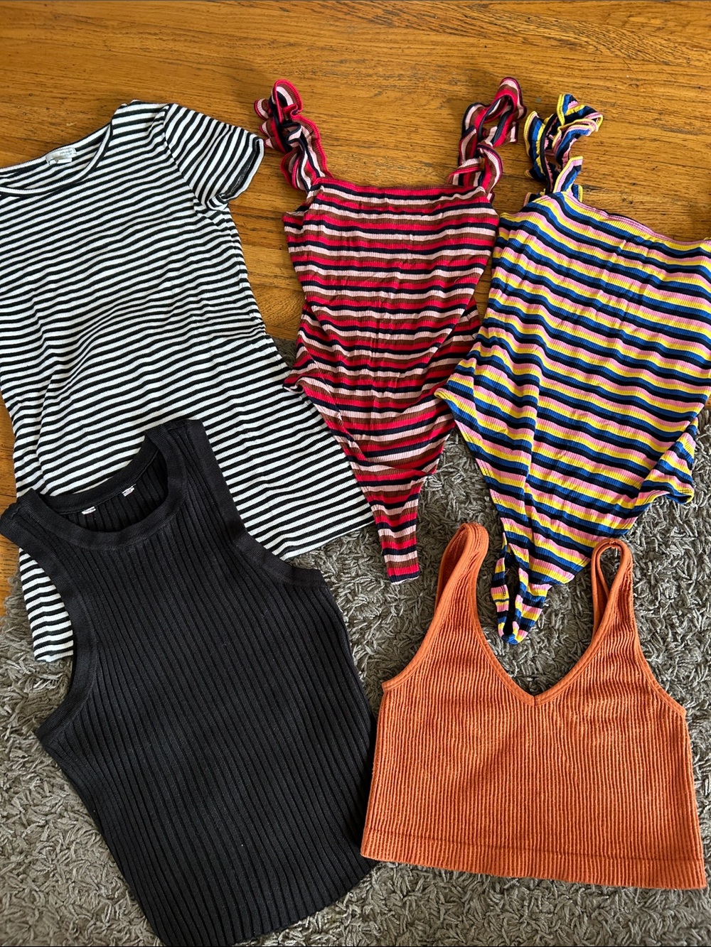 Womens Ribbed Tank Top Leotard Bodysuit - Bundle Size Small